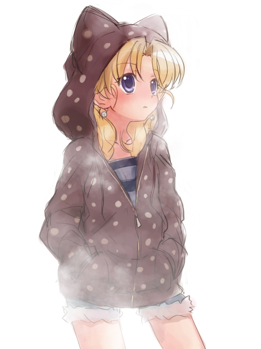blonde_hair, blue_eyes, cat_ears, cat_hood, highres, hood, hoodie, jewelpet_(series)