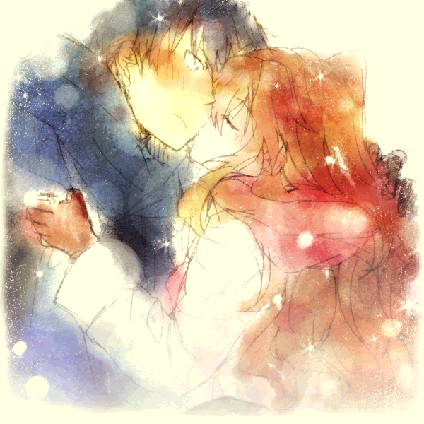 bad_id, blue_hair, closed_eyes, couple, eyes_closed, kiss, long_hair, pale_color
