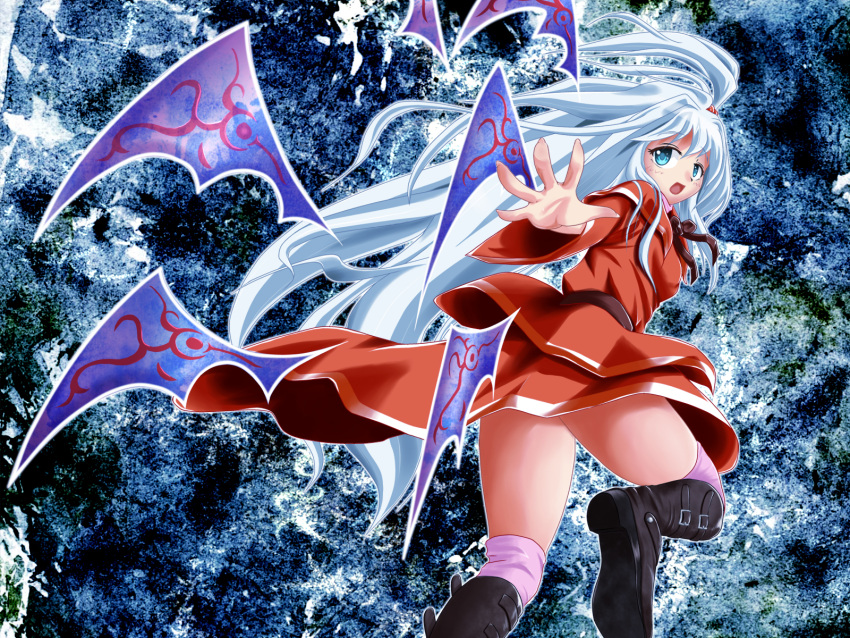 :d, aqua_eyes, boots, dress, excel_(shena), goddess, hands, highres