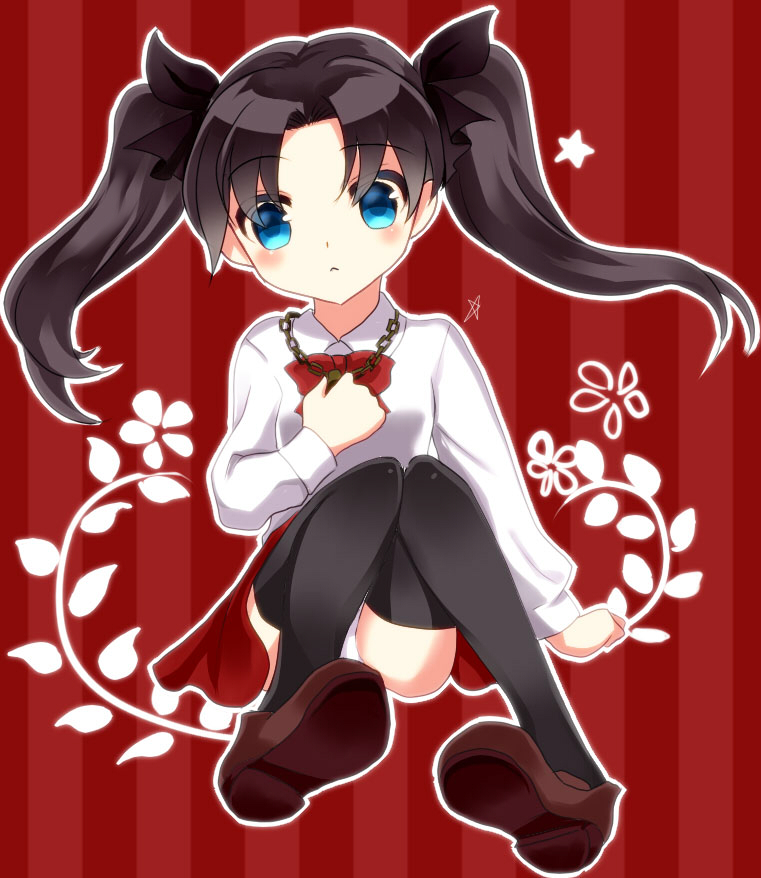 :<, black_legwear, blue_eyes, brown_hair, child, fate/stay_night, fate/zero, fate_(series)
