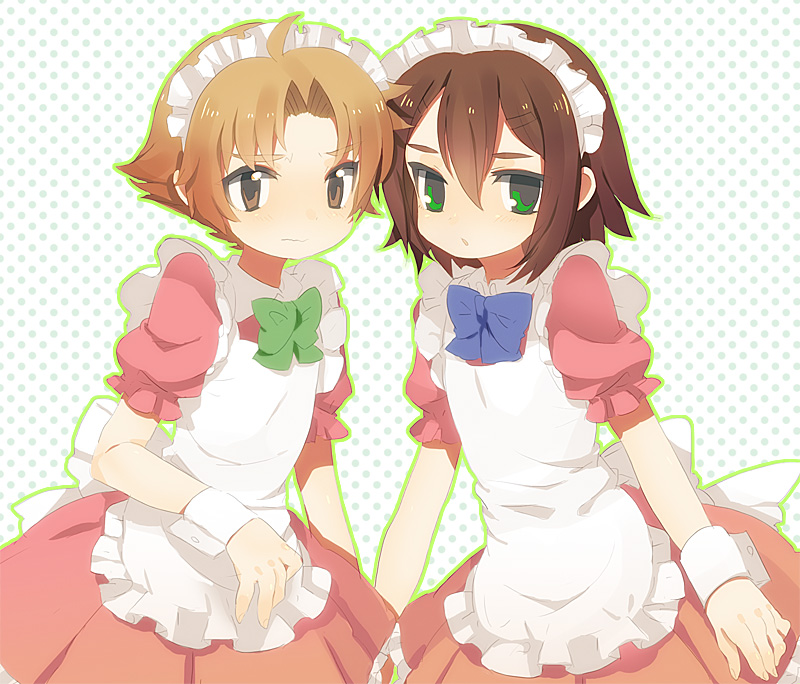 bad_id, baka_to_test_to_shoukanjuu, brown_eyes, brown_hair, crossdressing, crossdressinging, dadami, dress