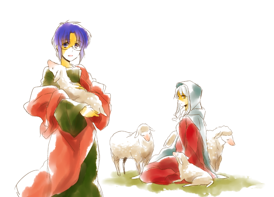blue_eyes, blue_hair, caren_hortensia, caren_ortensia, ciel, cloak, company_connection, fate/hollow_ataraxia