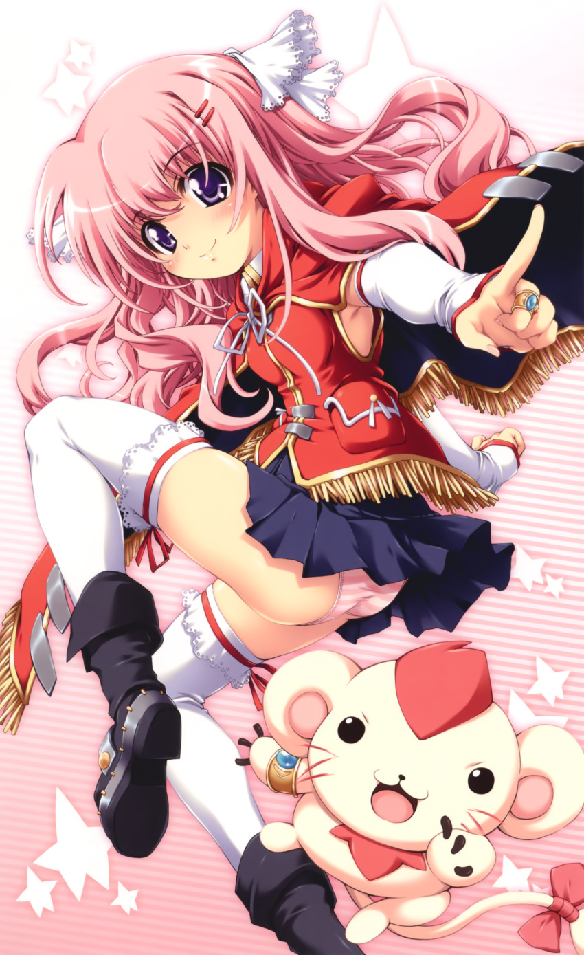 absurdres, artist_request, ass, blue_eyes, boots, character_request, detached_sleeves, hamuyama