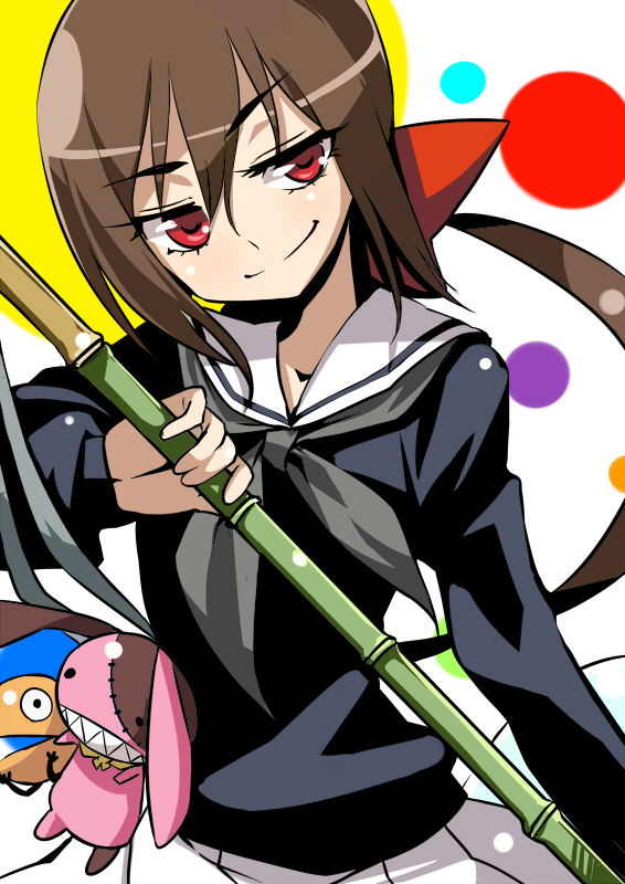 bow, brown_hair, hair_bow, koto_(kyousogiga), koto_(kyousougiga), kumadano, kyousogiga, kyousougiga