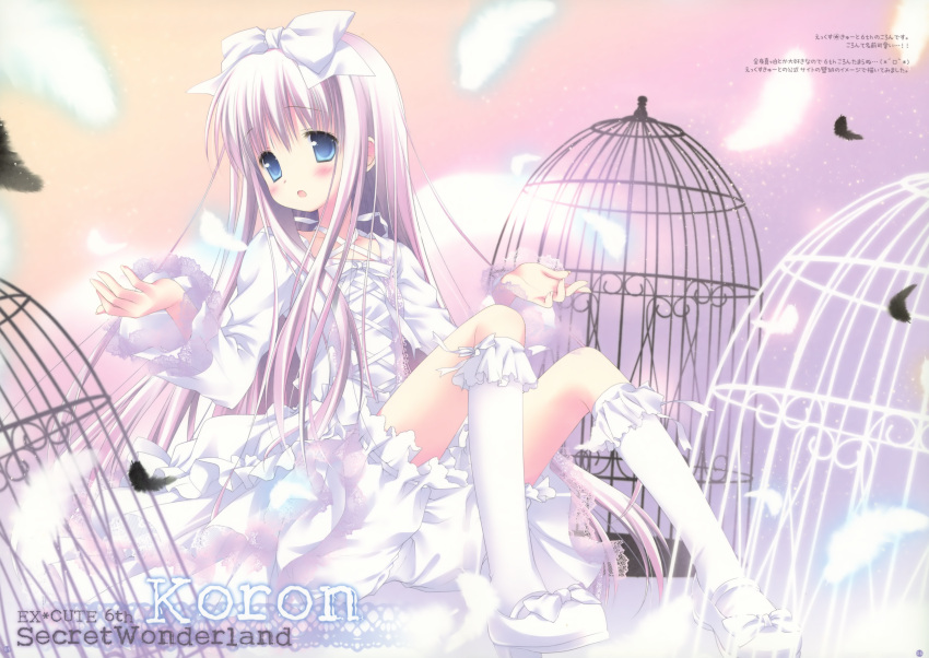 absurdres, blonde_hair, blue_eyes, blush, loli, lolita_fashion, long_hair, morinaga_korune, scan, sweet_lolita