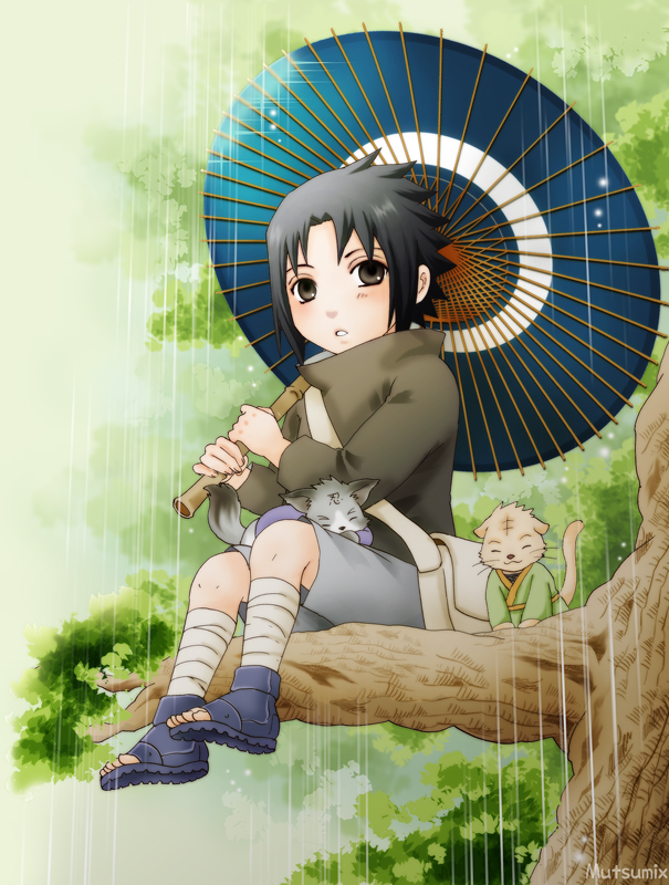 cat, child, in_tree, mutsumix, naruto, rain, sitting, sitting_in_tree