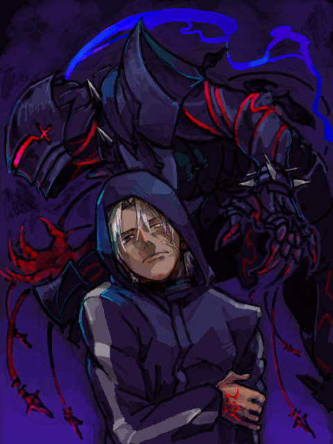 armor, berserker_(fate/zero), command_spell, fate/stay_night, fate/zero, fate_(series), hood, hoodie