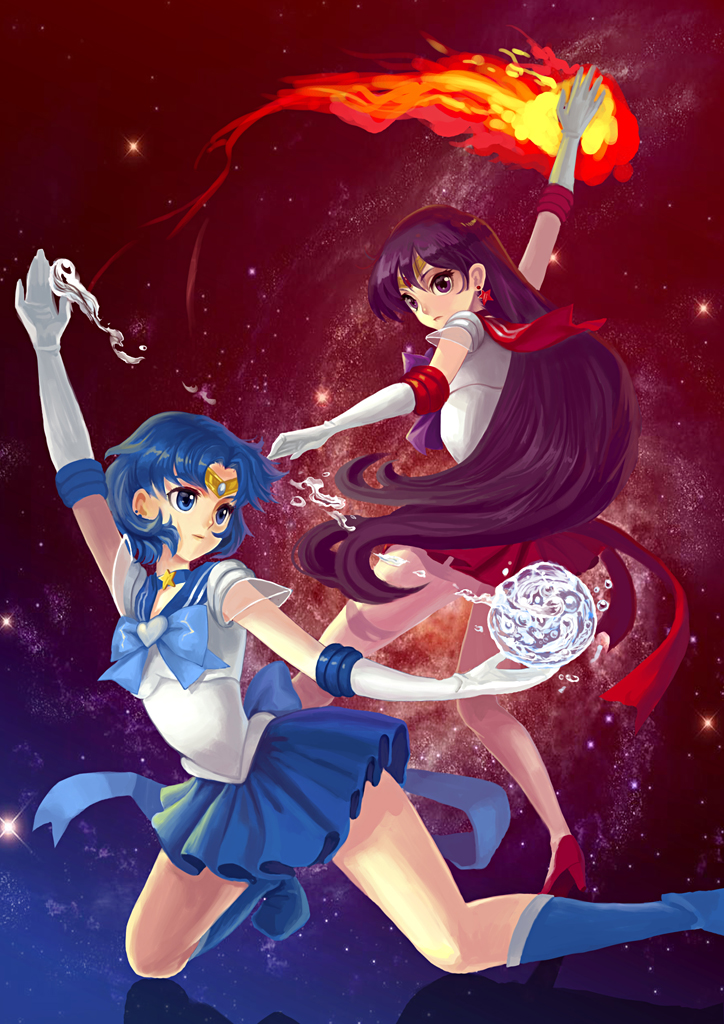 amg192003, bishoujo_senshi_sailor_moon, blue_eyes, blue_hair, boots, choker, earrings, elbow_gloves