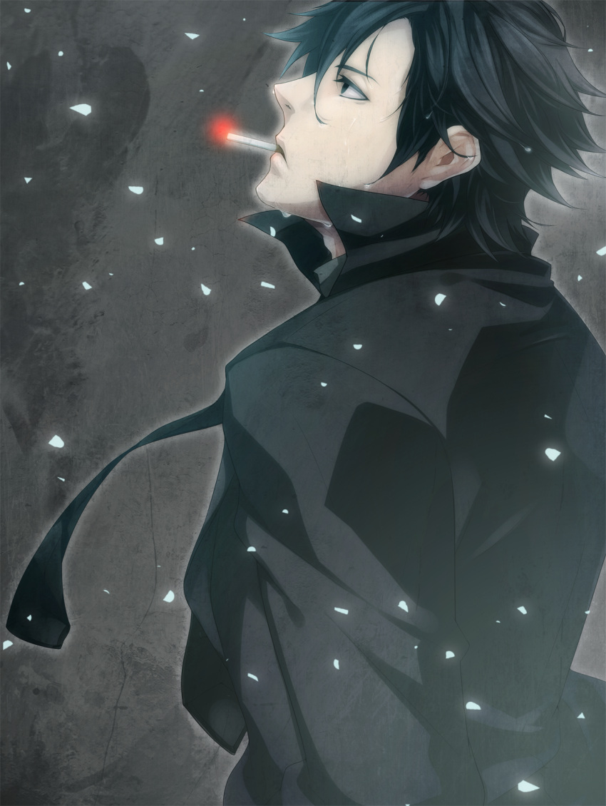 black_eyes, black_hair, cigarette, emiya_kiritsugu, fate/stay_night, fate/zero, fate_(series), highres