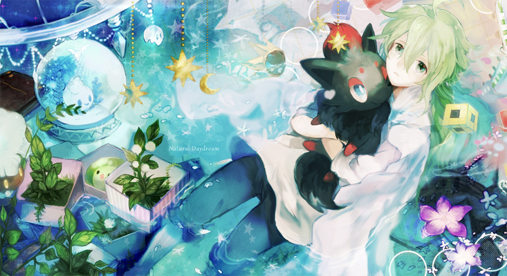green_eyes, green_hair, hoo, male, n_(pokemon), no_hat, no_headwear, pokemon
