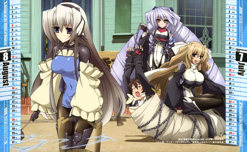 3girls, aoi_toori, bdsm, blonde_hair, blue_eyes, blue_hair, bondage, boots