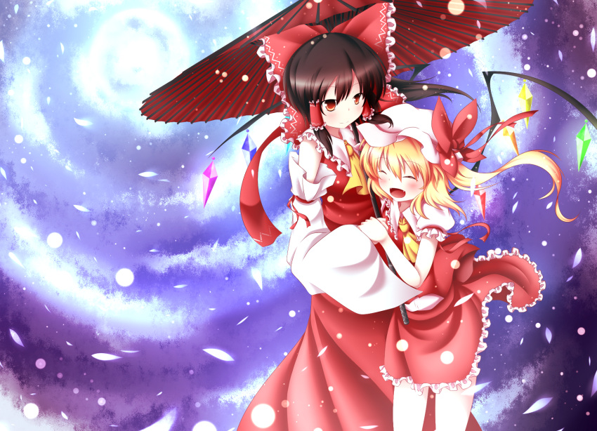 ascot, bad_id, blonde_hair, blouse, bow, brown_hair, child, closed_eyes