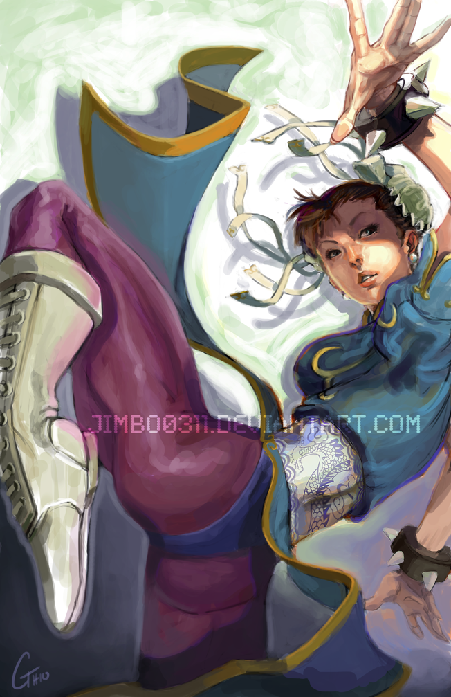 bun_cover, china_dress, chinese_clothes, chun-li, double_bun, fight_stance, fighting_stance, james_ghio
