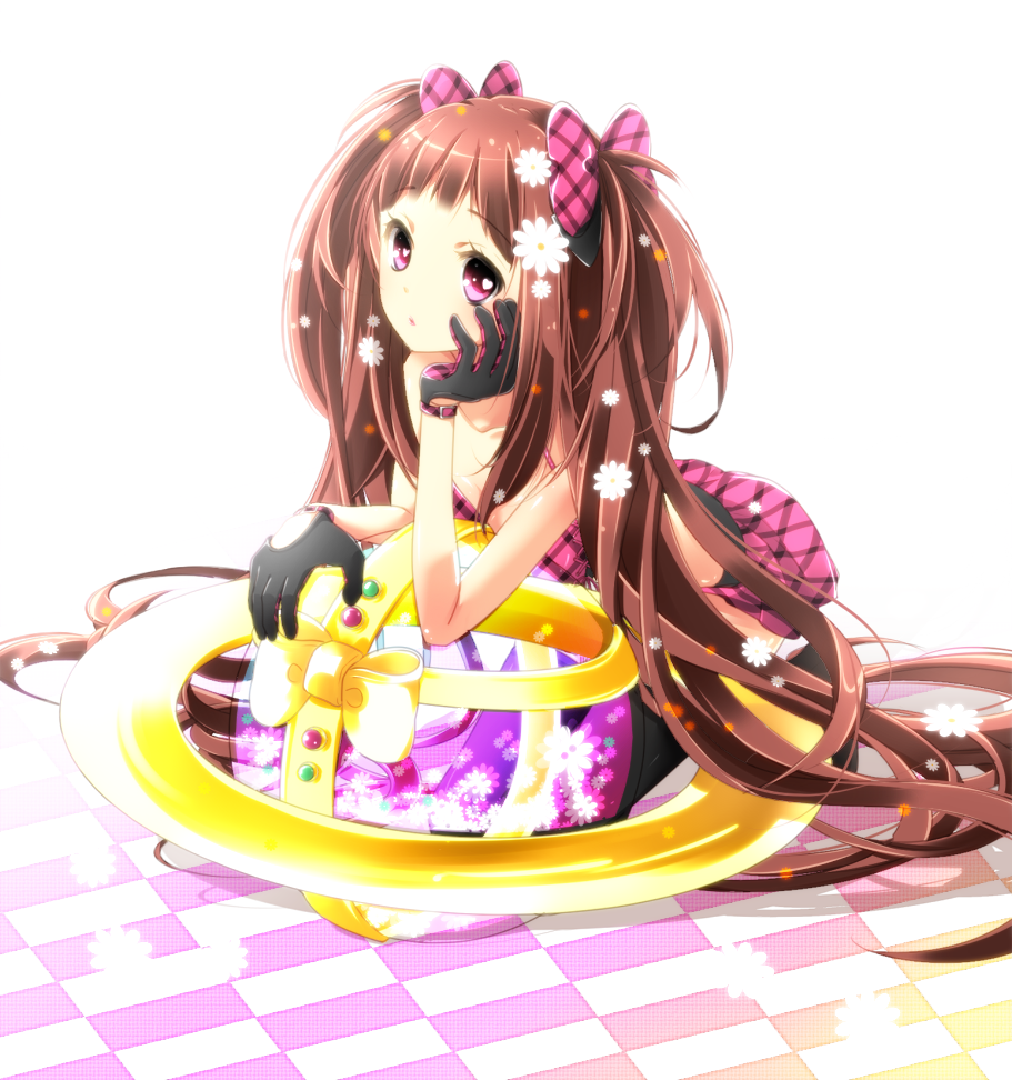 bad_id, brown_hair, gloves, long_hair, original, purple_eyes, solo, tama_(nezumi), very_long_hair, violet_eyes