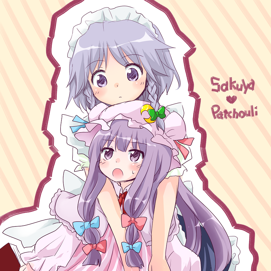 blush, bow, braid, child, crescent, hair_bow, hat, heart