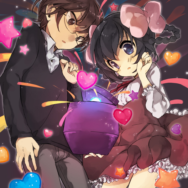 1girl, ayukawa_tenri, bad_id, black_hair, blue_eyes, bow, brown_eyes, brown_hair