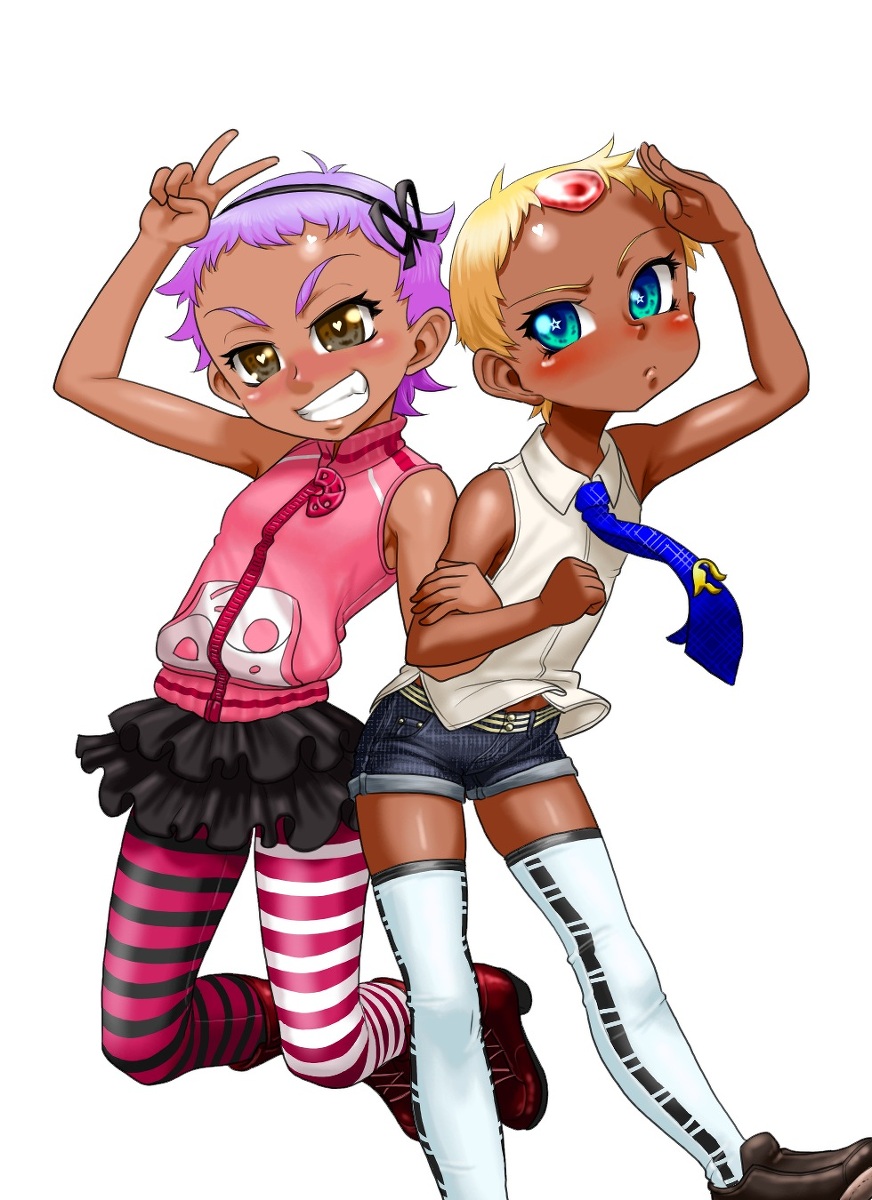 alternate_costume, arm_up, black_dress, black_legwear, blonde_hair, blue_eyes, blush, boro