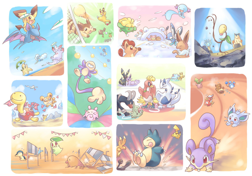 >_<, :o, :p, aipom, altaria, ampharos, ball, bayleef, bellsprout, bidoof, bird, buizel, butterfly, butterfree, canine, chikorita, cleffa, closed_eyes, cyndaquil, digging, diglett, eevee, elekid, espeon, ev133, falling, fangs, female, fire, fish, flag, floatzel, fox, furret, girafarig, hitmonlee, ho-oh, hoppip, houndoom, hurdles, ibui_matsumoto, jigglypuff, jumping, kingdra, kitsune, larvitar, leaf, leg_up, light_smile, lugia, magikarp, marill, meganium, multiple_tails, net, nidoran, no_humans, open_mouth, phanpy, pichu, pikachu, playing_sports, pokeathlon, pokemon, pokemon_(creature), pokemon_(game), pokemon_gsc, pokemon_heartgold_and_soulsilver, pokemon_hgss, poliwag, psyduck, rattata, red_eyes, running, sand, shuckle, skiploom, slowpoke, smile, snorlax, snow, snowball, snowman, soccer, sport, sports, sunkern, swablu, swinub, tail, teddiursa, teeth, tongue, totodile, typhlosion, tyranitar, umbrella, umbreon, vulpix, wings, wingull, wooper, zangoose, zubat