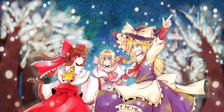 alice_margatroid, apron, arm_up, arm_warmers, ascot, blonde_hair, blue_dress, blue_eyes