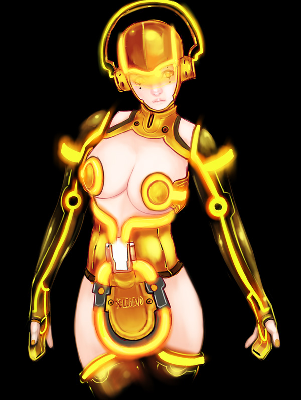 black_background, breasts, cleavage, glowing, helmet, kusagami_style, large_breasts, lips