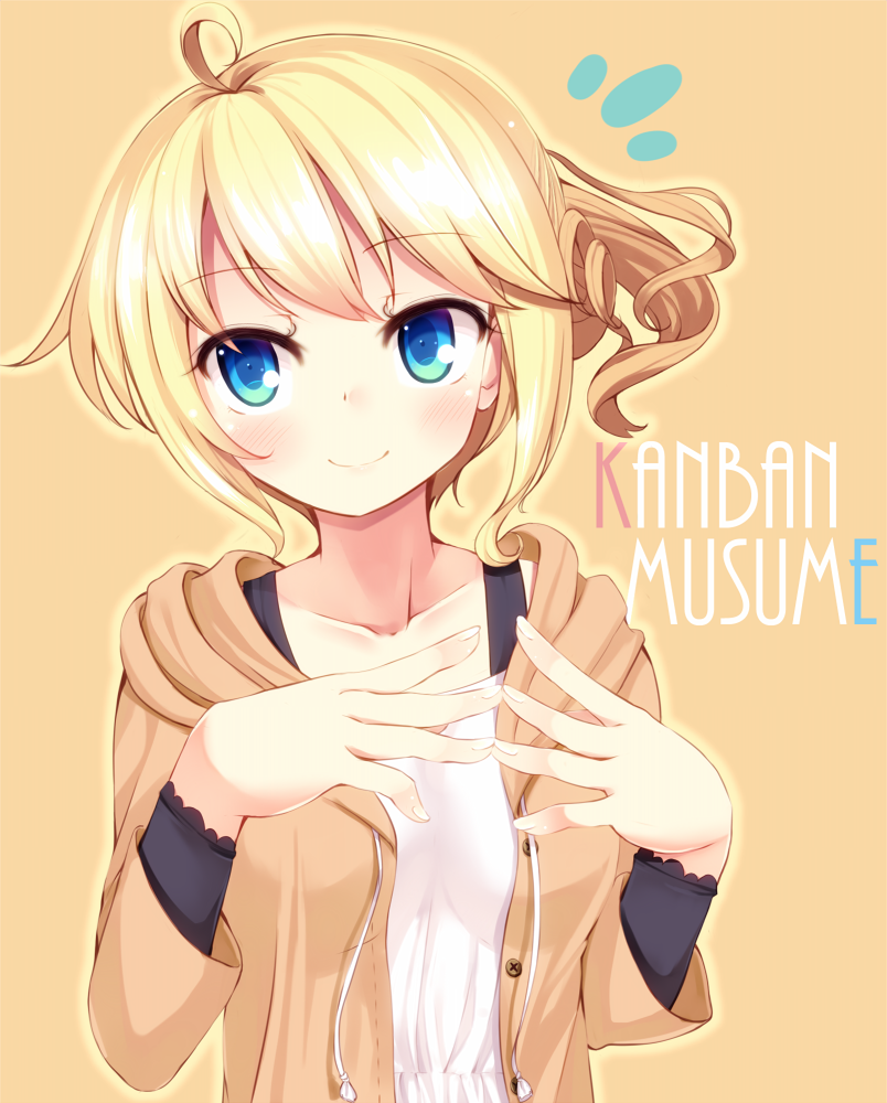 arm_warmer, arm_warmers, bad_id, blonde_hair, blue_eyes, esia_mariveninne, hoodie, komone_ushio