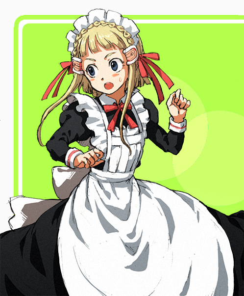 bad_id, blonde_hair, blue_eyes, braid, last_exile, last_exile:_ginyoku_no_fam, maid, maid_headdress