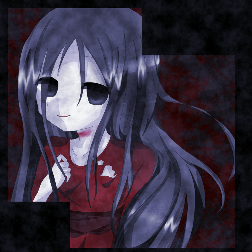 1girl, black_eyes, black_hair, corpse_party, dress, highres, long_hair, red_dress, shinozaki_sachiko, solo, tounyo