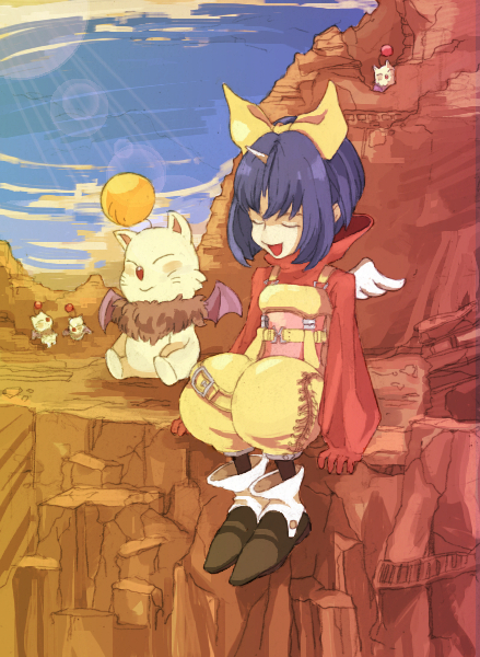 closed_eyes, eiko_carol, final_fantasy, final_fantasy_ix, horn, horns, moogle, posca
