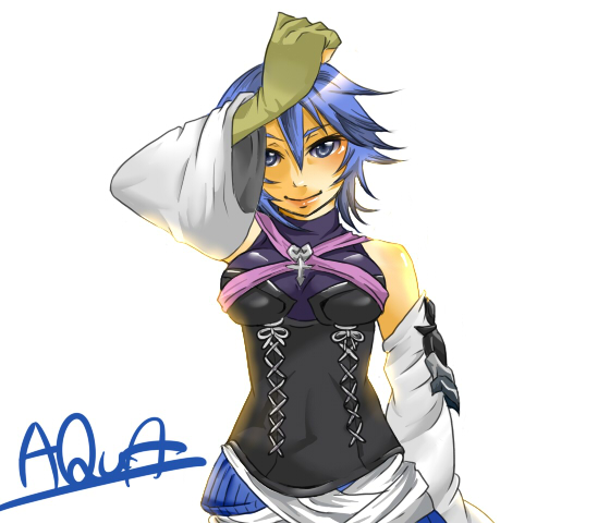 blue_hair, detached_sleeves, kingdom_hearts, kingdom_hearts_birth_by_sleep, nibako, short_hair