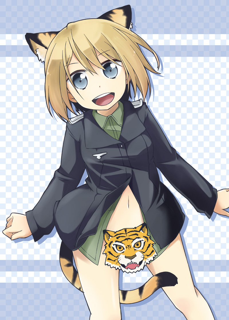 blonde_hair, blue_eyes, censored, character_censor, erica_hartmann, military, military_uniform, novelty_censor