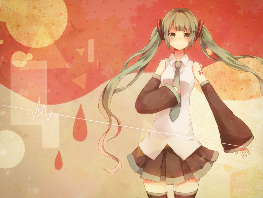bad_id, cowboy_shot, detached_sleeves, green_eyes, green_hair, hatsune_miku, highres, long_hair