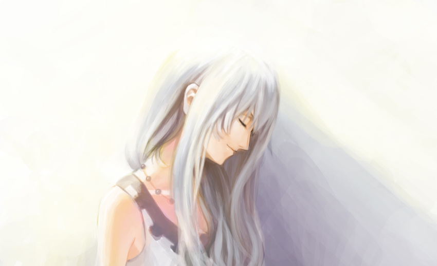 100120_(artist), 1girl, closed_eyes, collarbone, eyes_closed, female, jewelry, long_hair