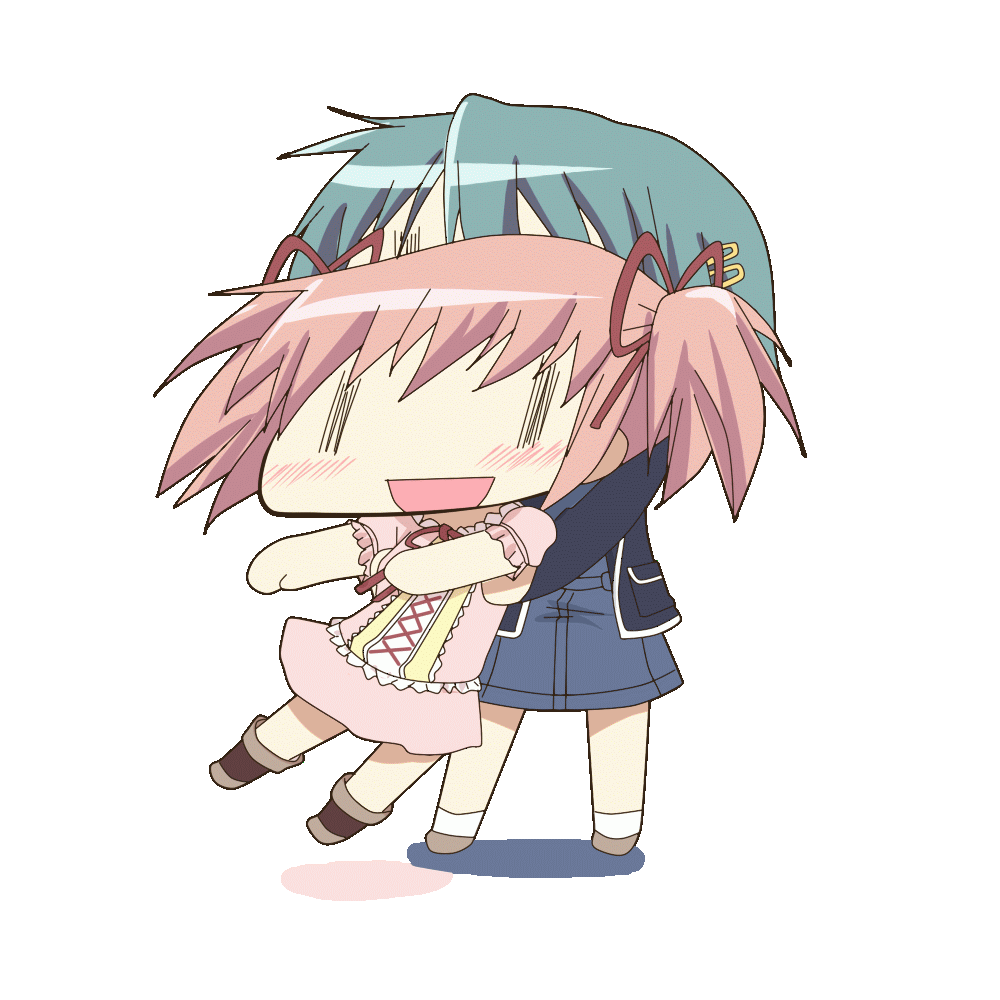 animated, animated_gif, aoki_ume, aoki_ume_(style), blue_hair, casual, chibi, creator_connection