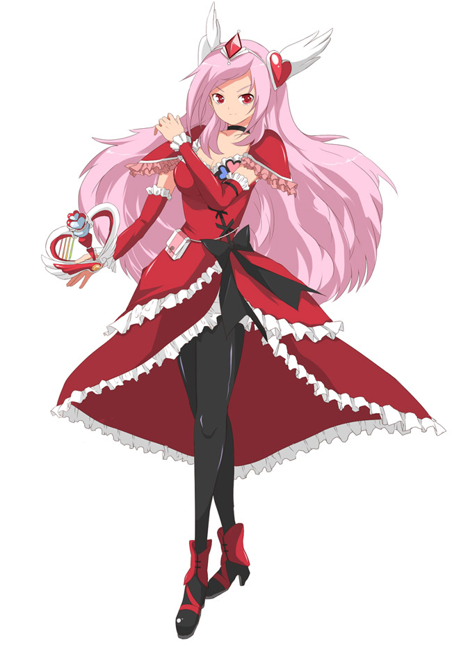 choker, cure_passion, dress, fresh_precure!, hair_ornament, heart, higashi_setsuna, long_hair