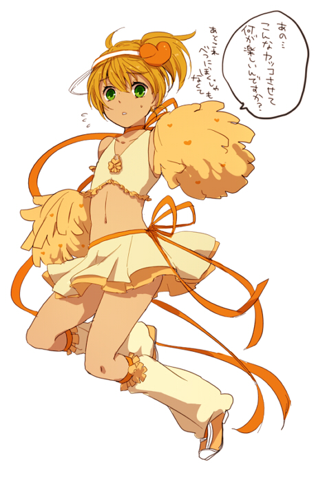 amulet_heart, amulet_heart_(cosplay), blonde_hair, cosplay, footwear, green_eyes, inazuma_eleven, inazuma_eleven_(series)