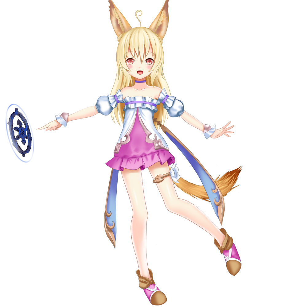 animal_ears, blonde_hair, red_eyes, setona_(daice), tail, tera_online