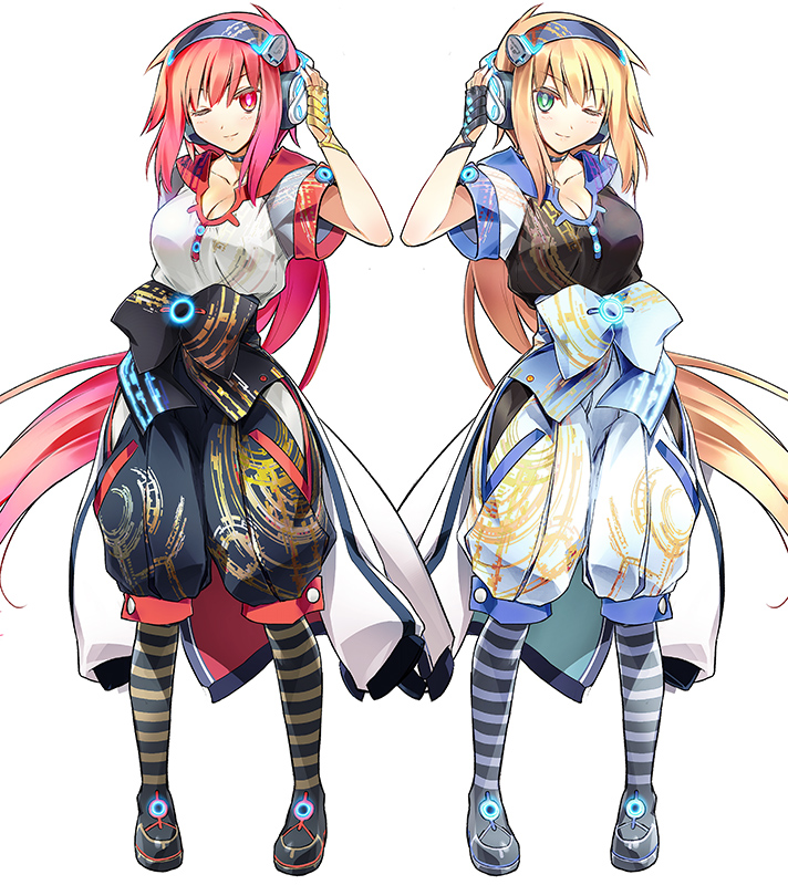ein_(artist), ein_(long_cake), green_eyes, original, red_eyes, red_hair, redhead