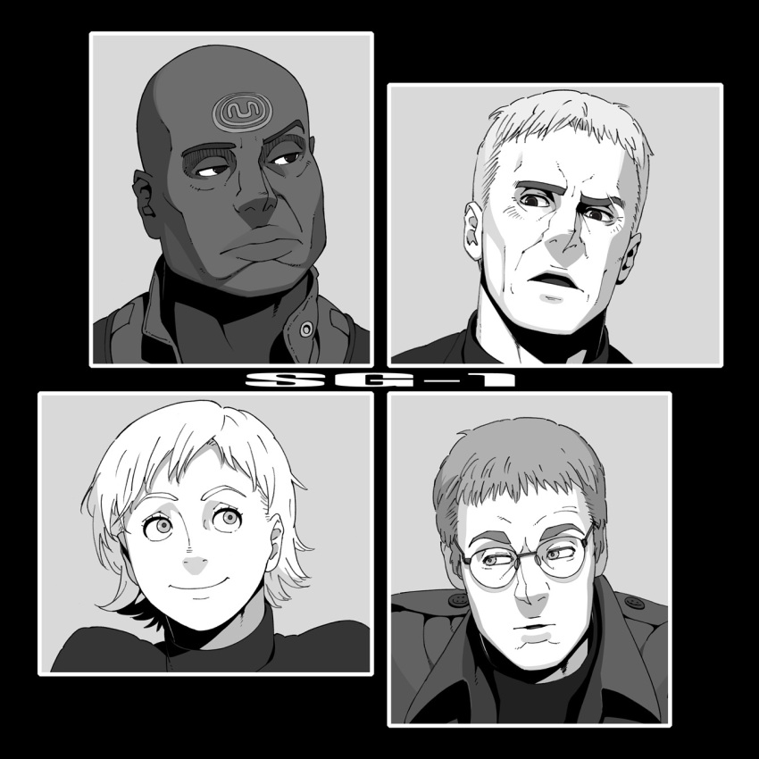 bald, daniel_jackson, daniel_jackson_(stargate-sg1), go_robots, highres, intro, jack_o'neill_(stargate-sg1), jack_o'neill