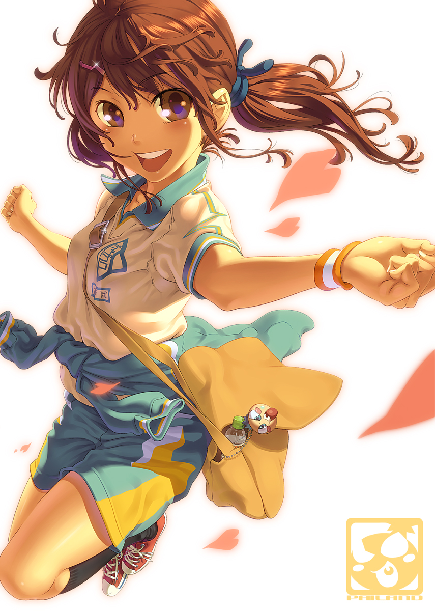 aoi_sora_(pairan), bag, brown_eyes, brown_hair, highres, original, pairan, ponytail