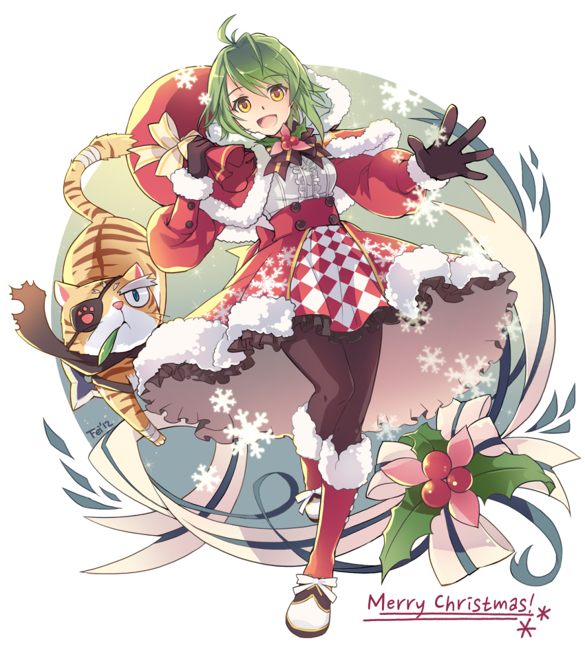 :d, adapted_costume, bag, boots, capelet, cat, character_request, christmas