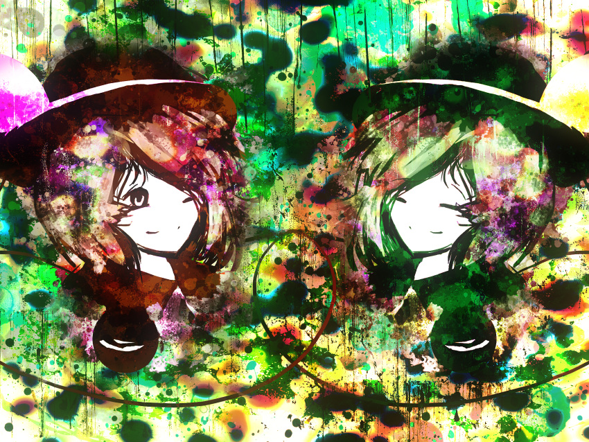 colorful, closed_eyes, juriesute, komeiji_koishi, smile, touhou, wink