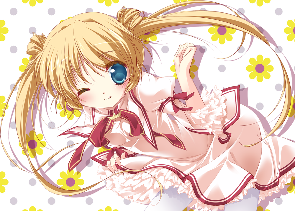 asahina_yori, blonde_hair, blue_eyes, dress, long_hair, nakatsu_shizuru, rewrite, school_uniform