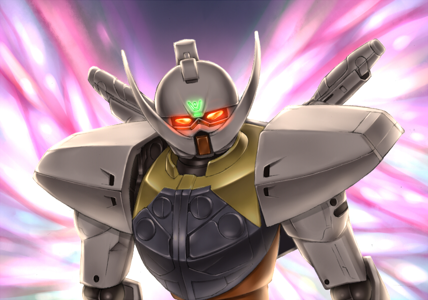 glowing_eyes, gundam, mecha, moonlight_butterfly, no_humans, solo, takemori_shintarou, turn_a_gundam