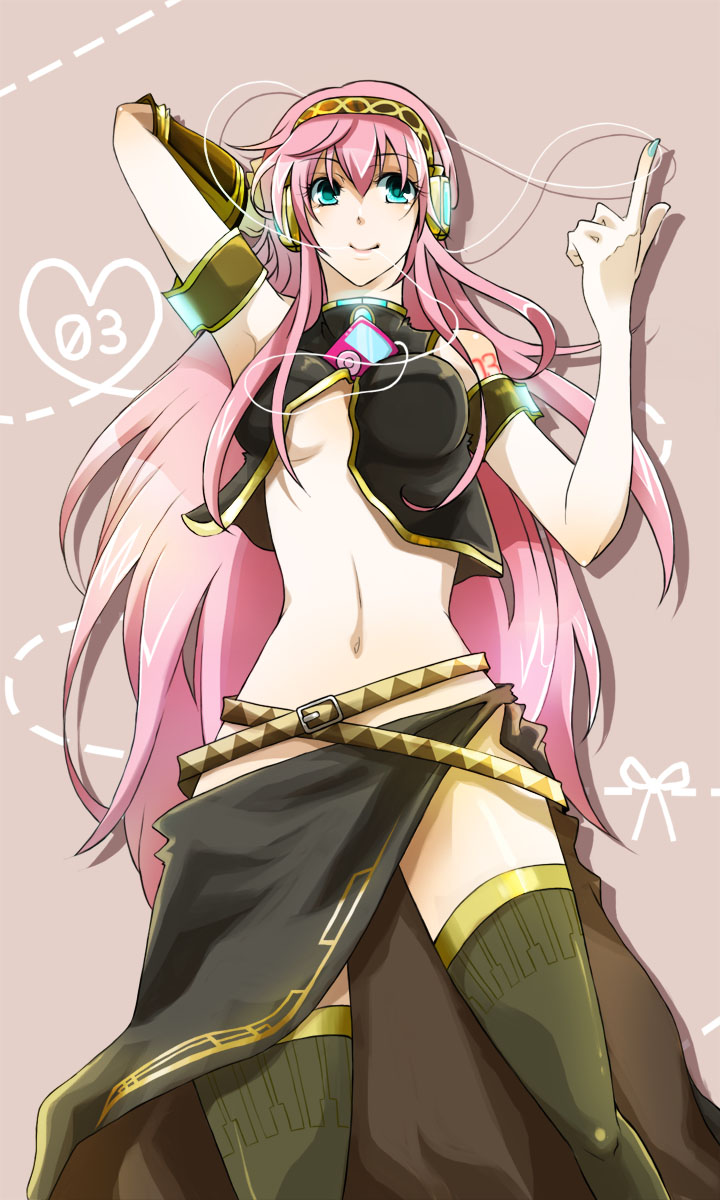 1girl, aqua_eyes, bad_id, breasts, digital_media_player, hand_on_headphones, headphones, highres
