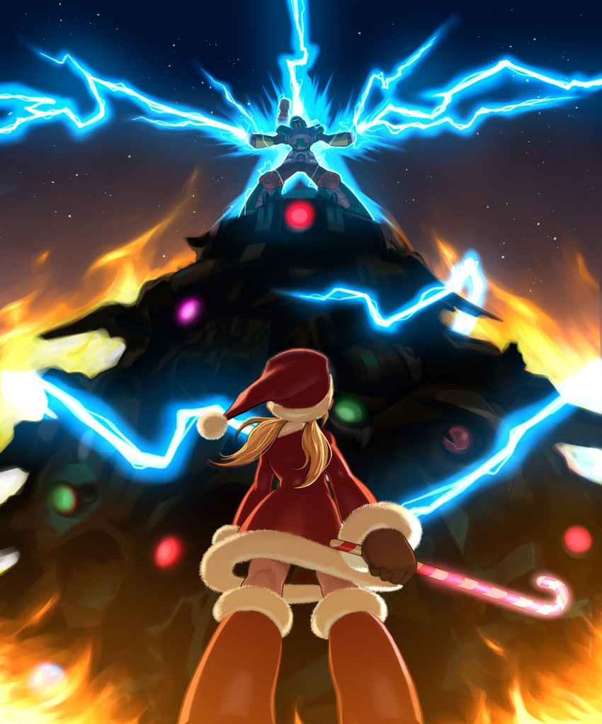 boots, candy_cane, christmas_tree, fur_trim, gloves, hat, highres, kin_niku