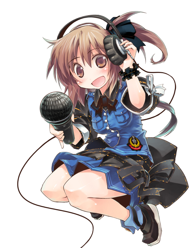 blush, chiba_(city), headphones, matsudo_(chiba), matsumiya_aya, microphone, nanaroku_(fortress76), official_art, original, solo