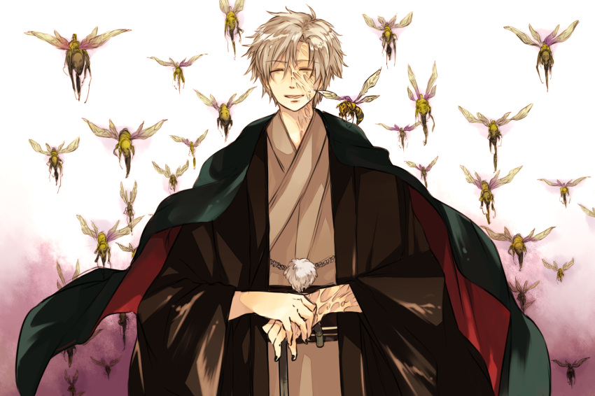 ^_^, cane, closed_eyes, crest_worm, eyes_closed, fate/stay_night, fate/zero, fate_(series)