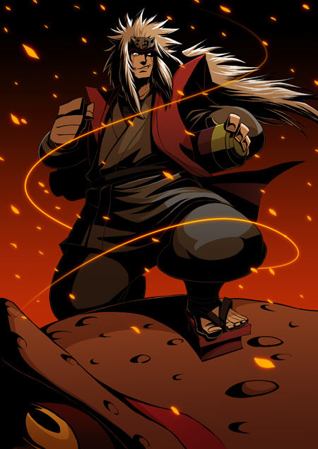facial_mark, forehead_protector, gamabunta, godtail, jiraiya, long_hair, male, naruto