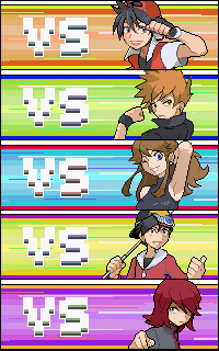 armpits, arms_up, baseball_cap, black_hair, blue_(pokemon), blue_eyes, brown_hair, cue_stick, earrings, goggles, gold_(pokemon), green_eyes, hat, hoodie, jewelry, long_hair, lowres, miso0914, multiple_boys, nintendo, ookido_green, pixel_art, pokemon, pokemon_special, popped_collar, red_(pokemon), red_hair, short_hair, silver_(pokemon), silver_eyes, wristband, yellow_eyes