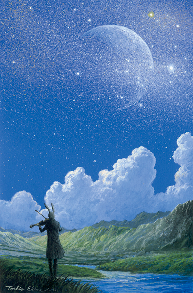 bunny_ears, cloud, ebine_toshio, instrument, landscape, moon, original, scenery
